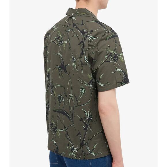 Rag & Bone New York Mens Avery Printed Vacation Shirt Army Floral 100% Cotton XS - Picture 2 of 12